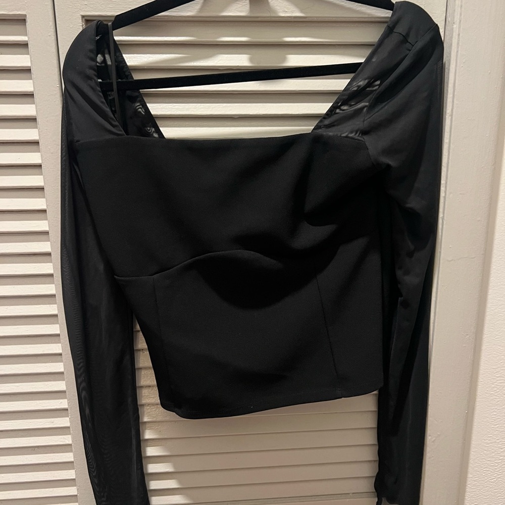 Abercrombie Sheer Sleeve Top